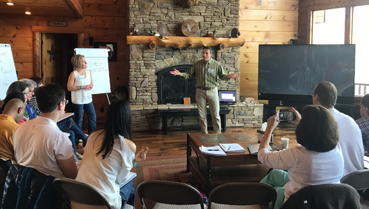 Craig and Jenny training entrepreneurs from 12 different countries at the Ultimate Business Retreat. This is a critical component to every development meeting for leaders in business! 